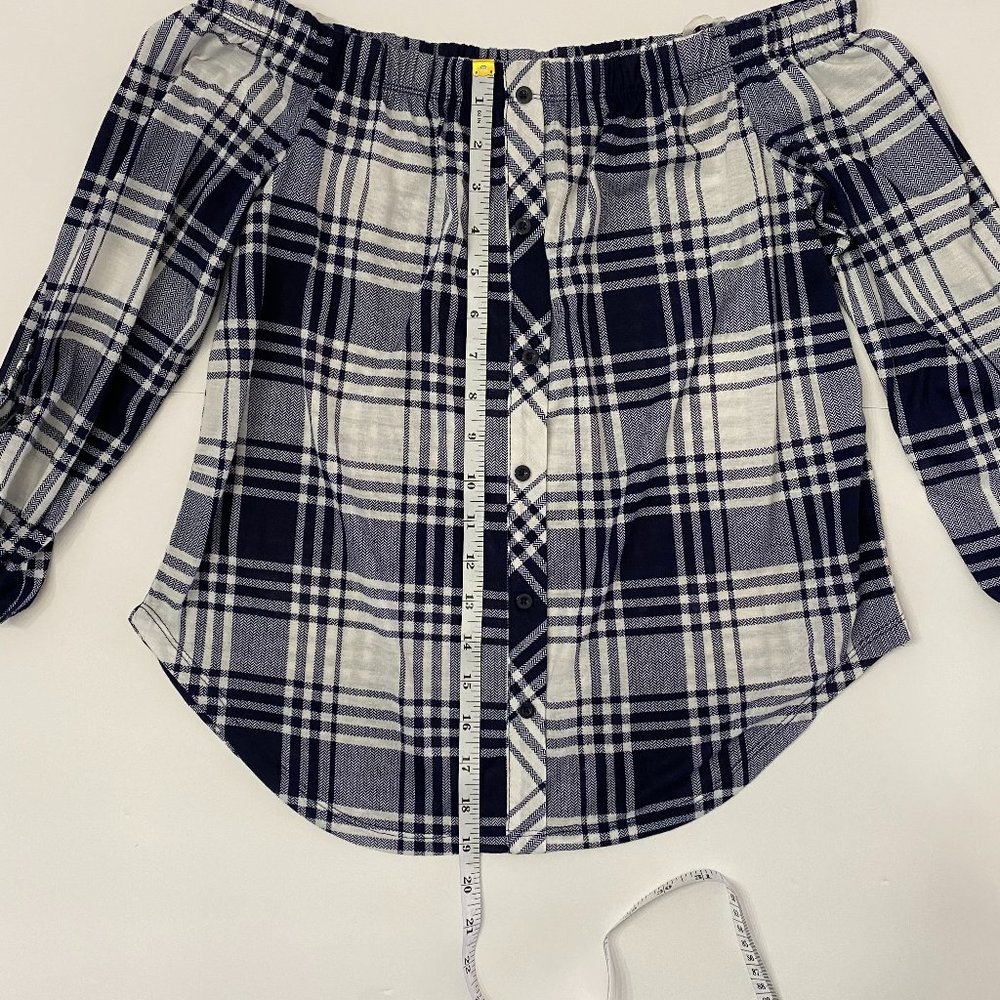POLLY+ESTHER Plaid Blouse‎ - Picture 5 of 6
